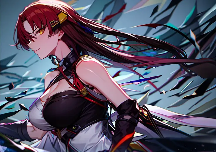 murata_himeko, yellow eyes, looking at viewer,