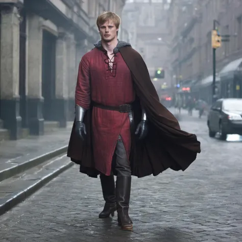 masterpiece, best quality, a full body shot of bradley james man nude men on the street, wavy windswept hair, dramatic, gritty, cinematic, dark, neon lights, realistic, shoes, city, rainy, flaccid penis <lora:Bradley_James-000005:1>