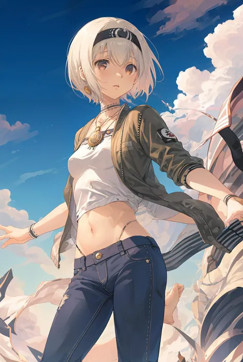 masterpiece, best quality, solo, (uruuru:1.2), clouds,
(Bomber Jacket:1.3), (jeans:1.3), cropped legs, standing,
<lora:Twins_v6-000010:0.6>
