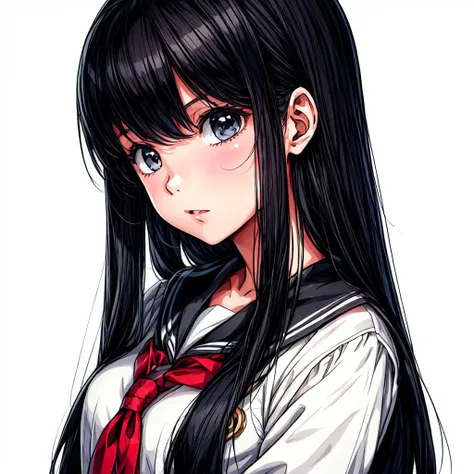1girl,A beautiful young girl with long, black hair wearing a sailor uniform, <lora:flat2:-0.75>,<lora:boldline2:-0.4>,<lora:saturation:0.2>,<lora:noline:-0.75>,<lyco:tawasi:1:1:lbw=0,0,0,0,0,0,0,0,0,0,0,0,0,0,0,0,0,1,1,1,1,1,1,0,0,0>,<lora:flatBG:-0.5>,