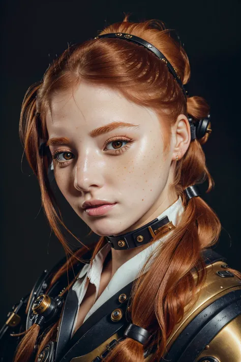 beautiful girl, close up, dress,(ponytail, ginger hair:1.3), steampunk, pilot helmet with goggles, pilot suit
(8k, RAW photo, highest quality), (detailed eyes:0.8), (looking at the camera:1.4), (highest quality), (best shadow), intricate details, interior, dark studio, muted colors, freckles
<lora:epiNoiseoffset_v2:1> <lora:japanesedolllikenessV1_v15:0.6>