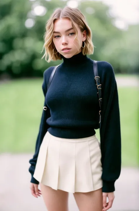 beautiful (milalc), rule of thirds photography, full body portrait, wide view, bokeh blur, photography, intricate detail, intricately detailed, hyperrealistic, cinematic, atmospheric, full body and face, Bokeh blur, hyper detail, incredible lighting and depth, Yashica T4 Kodak Ektachrome 100, 24mm, 8k,