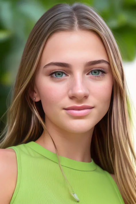 color photograph, close-up, ((a realistic photo of a beautiful young 18yo girl)), (Cyber_Girl_V2:0.99), light, (green eyes:1.2), ((glowy skin)), looking_at_viewer, (fit body:1.0), high ponytail, detailed illustration, masterpiece, high quality, realistic, very detailed face,