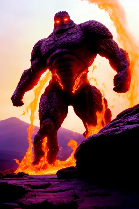 a lava rock golem, rocky head, bulky, extra long arms, rough texture, standing , (from below), mountains, valley,
, fiction, fantasy,(battle stance, ), dark cave, dim light, multicolor magical energy fields, statues
fantasy, medieval,
photo, masterpiece, best quality, ultra high res, (photorealistic:1.4),, high resolution, detailed, raw photo kodak portra 400 camera f1.6 lens rich colors dramatic lighting <lora:add_detail:1>