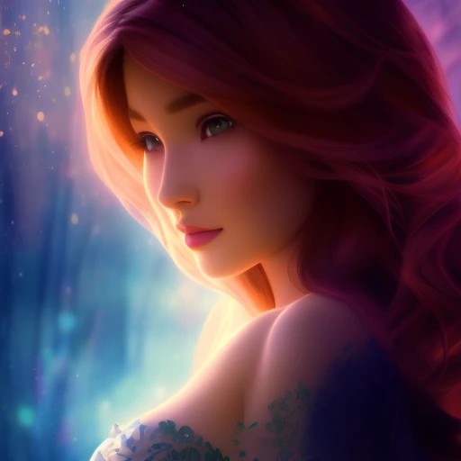 portrait, centered, sexy cute brunette, classic disney style, 3D, 3d art, 4k, 8 k artistic photography, award-winning photograph, trending on Artstation, Beautiful, 8k resolution, insanely detailed, Intricate, Behance, Cinematic, dramatic atmosphere, cinematic lighting, digital art, dramatic angle, Dramatic light by denis villeneuve, [mix style "pixar and artgerm and dreams work"], Elegant, ethereal lighting, octane render, dynamic lighting, digital painting, extreme plus resolution, fake detail, full image, full of details, global illumination, golden ratio, golden warm light, high contrast, high detail, high res, highly detailed, hyper detailed, intricate details, Masterpiece, perfect composition, photorealistic concept art, Professional, ray tracing, rich deep colors, Saturated, sharp focus, sharp lighting, soft natural volumetric cinematic perfect light, studio photo, studio quality, Stylize, super detail, Symmetry, trending on pixiv fanbox, ultra detail, ultra detailed, unreal engine 5, volumetric lighting