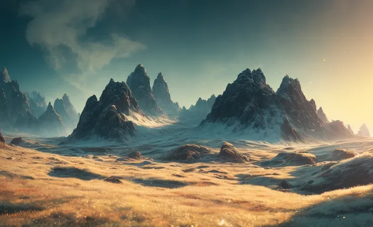 analog style, chromav5, nvinkpunk(extremely detailed CG unity 8k wallpaper),A Landscape of a vast and barren tundra, intricate details of the icy terrain and the occasional tuft of hardy tundra plants, The focus of the image is the play of light and shadow on the frozen landscape, with the sun casting a warm golden glow over the scene, award winning photography, Chromatic Aberration, Detailed , HDR, Bloom, art by Caspar David Friedrich, J.M.W. Turner, David Hockney ,trending on ArtStation, trending on CGSociety, art by midjourney
