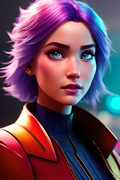 ChromaV5:1.6, nvinkpunk, Analog Style, Close up of a beautiful woman queen of the galaxies wearing galactic clothes, bright vibrant colorful hair, flowers is her hair, bright face, studio shot, beautiful face, beautiful eyes, art by greg rutkowski, concept art, trending on artstation, cute big circular reflective eyes, Pixar render, unreal engine cinematic smooth, intricate detail, Tender eyes, Disney character, Pixar character, Pixar animation