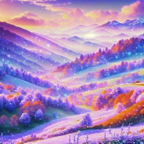 masterpiece, best quality, high quality, extremely detailed CG unity 8k wallpaper a beautiful landscapes oil paiting, award winning photography, Bokeh, Depth of Field, HDR, bloom, Chromatic Aberration ,Photorealistic,extremely detailed, trending on artstation, trending on CGsociety, Intricate, High Detail, dramatic, art by midjourney AND masterpiece, best quality, high quality, extremely detailed CG unity 8k wallpaper A lush summer landscape, with rolling green hills that stretch towards the horizon, dotted with wildflowers in shades of pink, yellow, and purple, volumetric lighting AND masterpiece, best quality, high quality, extremely detailed CG unity 8k wallpaper A serene autumn landscape, surrounded by trees in hues of golden yellow, fiery red, and burnt orange. The crisp air carries the sweet fragrance of fallen leaves and wood smoke. The ground is covered with a blanket of warm-colored leaves that rustle underfoot. In the distance, a misty mountain range rises up, volumetric lighting AND masterpiece, best quality, high quality, extremely detailed CG unity 8k wallpaper A breathtaking winter landscape, blanketed in a mantle of snow, creating a world of glittering whites and cool blues. Tall evergreens stand tall and proud, their branches weighed down by heavy snow, volumetric lighting AND masterpiece, best quality, high quality, extremely detailed CG unity 8k wallpaper A vibrant spring landscape, bursting with new life and color. Rolling hills are covered with a carpet of green, dotted with delicate wildflowers in shades of pink, purple, and yellow, volumetric lighting