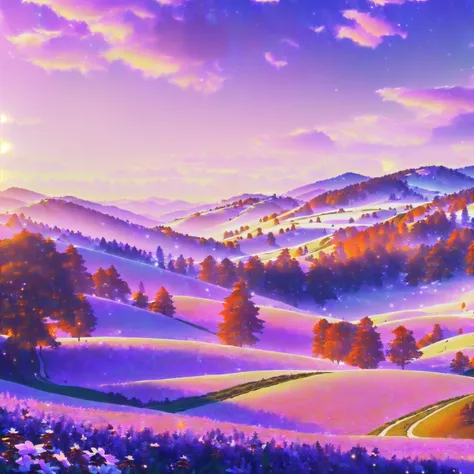 masterpiece, best quality, high quality, extremely detailed CG unity 8k wallpaper a beautiful landscapes oil paiting, award winning photography, Bokeh, Depth of Field, HDR, bloom, Chromatic Aberration ,Photorealistic,extremely detailed, trending on artstation, trending on CGsociety, Intricate, High Detail, dramatic, art by midjourney AND masterpiece, best quality, high quality, extremely detailed CG unity 8k wallpaper A lush summer landscape, with rolling green hills that stretch towards the horizon, dotted with wildflowers in shades of pink, yellow, and purple, volumetric lighting AND masterpiece, best quality, high quality, extremely detailed CG unity 8k wallpaper A serene autumn landscape, surrounded by trees in hues of golden yellow, fiery red, and burnt orange. The crisp air carries the sweet fragrance of fallen leaves and wood smoke. The ground is covered with a blanket of warm-colored leaves that rustle underfoot. In the distance, a misty mountain range rises up, volumetric lighting AND masterpiece, best quality, high quality, extremely detailed CG unity 8k wallpaper A breathtaking winter landscape, blanketed in a mantle of snow, creating a world of glittering whites and cool blues. Tall evergreens stand tall and proud, their branches weighed down by heavy snow, volumetric lighting AND masterpiece, best quality, high quality, extremely detailed CG unity 8k wallpaper A vibrant spring landscape, bursting with new life and color. Rolling hills are covered with a carpet of green, dotted with delicate wildflowers in shades of pink, purple, and yellow, volumetric lighting