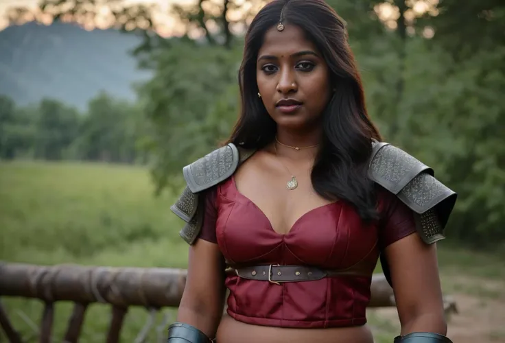 ((instagram photo)), a ((portrait)) full body photo of 20 y.o beautiful ((tamil indian woman panties costume)) strong girlboss in a ((The Witcher tv show character outdoor big city)) (high detailed skin:1.2) 8k uhd, dslr, soft lighting, high quality, film grain ((amateur photo))