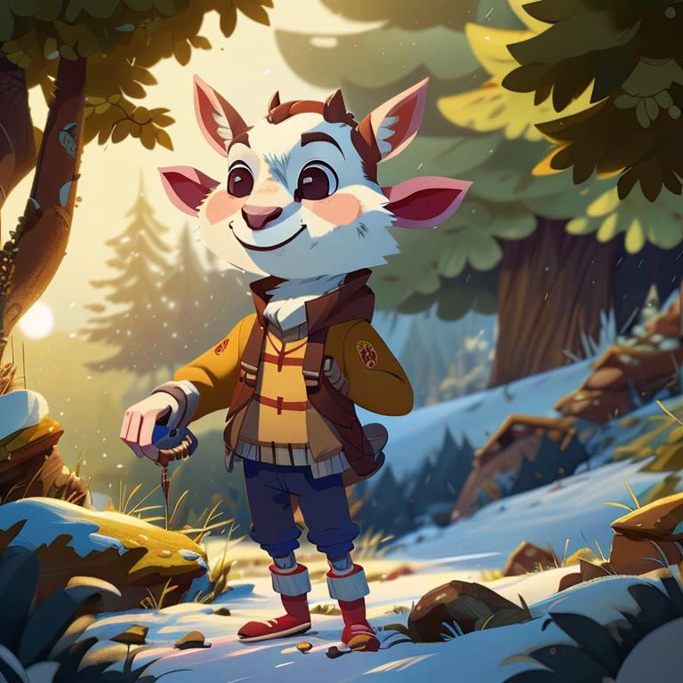 A photo portrait of a cute goat-man hybrid as a scientist, during nighttime in winter, in 8k resolution.
<lora:COOLKIDS:1>
