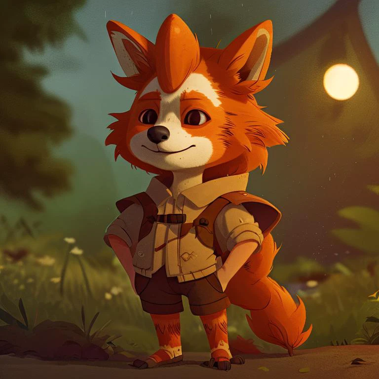 A photo portrait of a cute fox-man hybrid as a pirite, during nighttime in summer, in 8k resolution.
 <lora:COOLKIDS:1>
