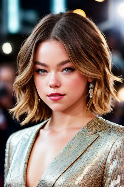 photo of beautiful (m4lc0ck-130:0.99), a woman with beautiful hair, as a movie star in a (movie premiere), premiere gala, (near a movie theatre), natural skin texture, (fashionable modern outfit), 24mm, 4k textures, soft cinematic light, adobe lightroom, photolab, hdr, intricate, elegant, highly detailed, sharp focus, ((((cinematic look)))), soothing tones, insane details, intricate details, hyperdetailed, low contrast, soft cinematic light, exposure blend, hdr, faded, (paparazzi in background), (painted lips:1.1)