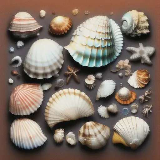 seashells <lora:knolling3_usemagicmixv6:1>