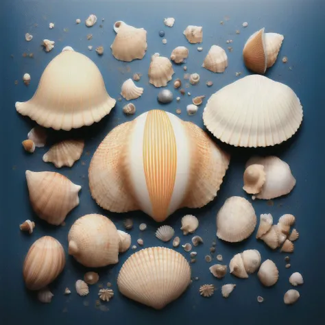 seashells <lora:knolling3_usemagicmixv6:1>