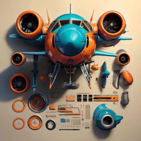 ((masterpiece)), (best quality), official art, extremely detailed CG, unity 8k wallpaper, ultra detailed, highly detailed, detailed background, vivid color,
airplane,
knolling, simple background,
<lora:knolling3:0.7>