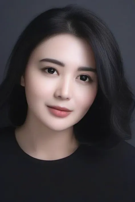 <lora:wsal:1> A studio portrait of a wsal, black hair, with black casual long-sleeved clothes, centered frame, medium close up 3:4, natural soft background color