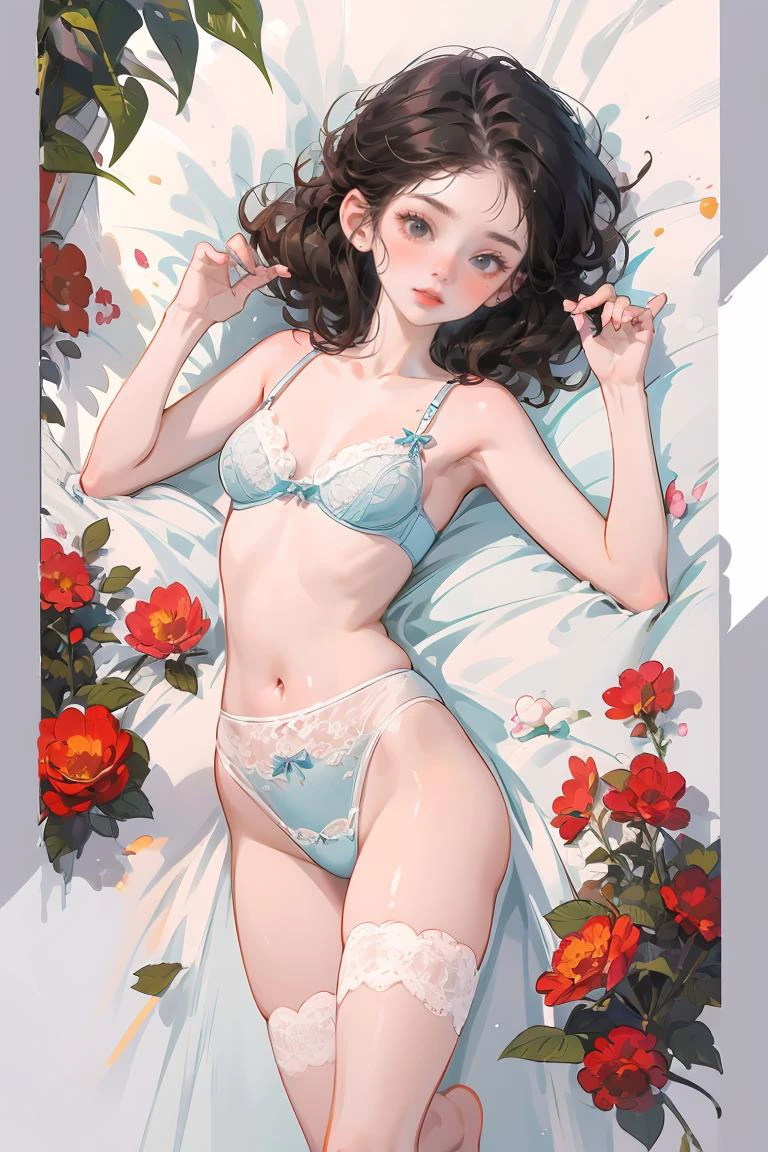 (masterpiece, best quality), 1girl, skinny, petite, silk lingerie,