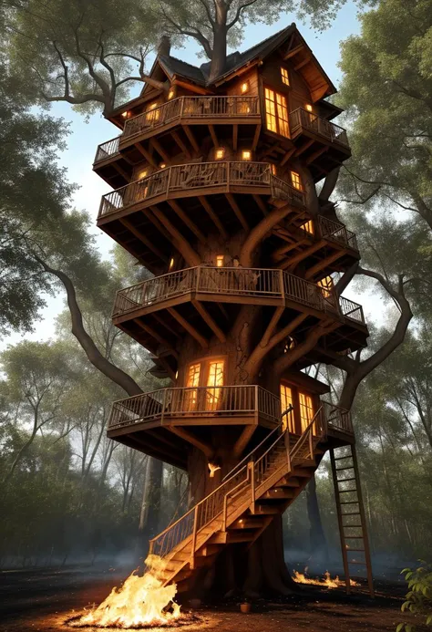 An enigma set a treehouse on fire