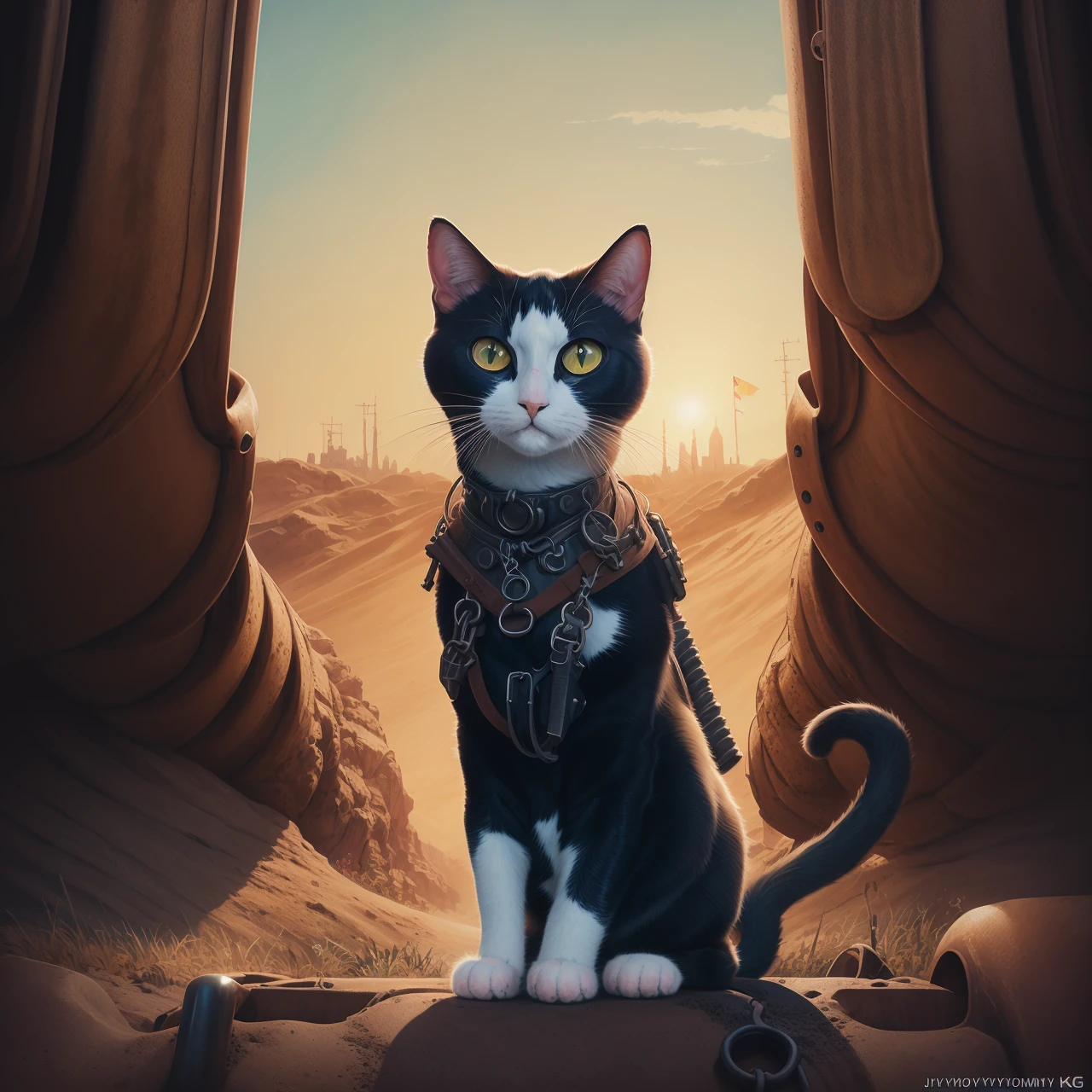 sexy, glossy,(nsfw:0.5), analog style, dreamlikeart, redshift style, mdjrny-v4 style, studio ghibli, copeseethemald style, (((MadMax cat))), anatomical, hardcore, porn, (extremely detailed CG unity 8k wallpaper), full shot body photo of the most beautiful artwork in the world, professional majestic oil painting by Ed Blinkey, Atey Ghailan, Studio Ghibli, by Jeremy Mann, Greg Manchess, Antonio Moro, trending on ArtStation, trending on CGSociety, Intricate, High Detail, Sharp focus, dramatic, photorealistic painting art by midjourney and greg rutkowski, ((intricate details)), hdr, ((intricate details, hyperdetailed)) <hypernet:LuisapKawaii_v1:0.6>