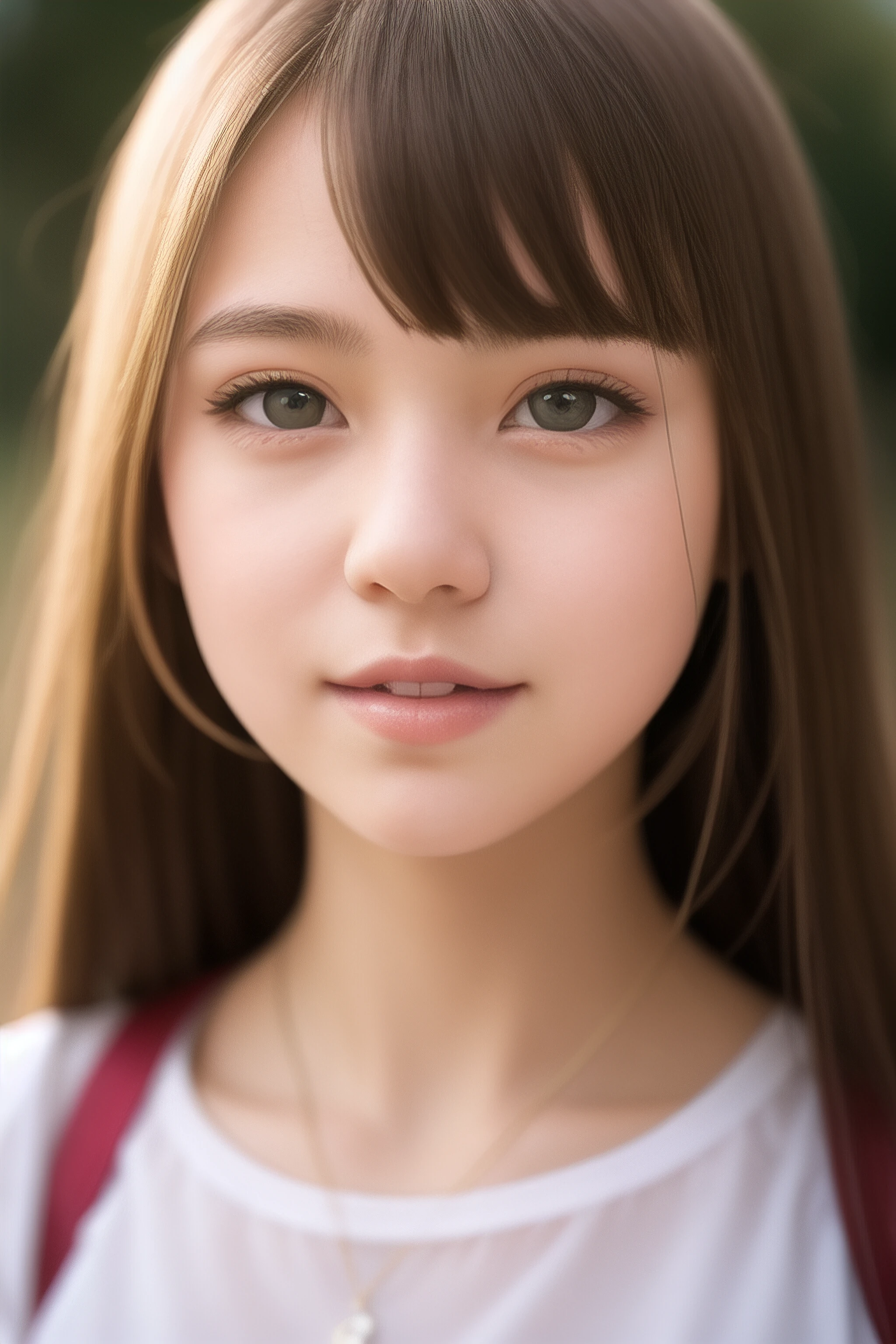 Cinematic film still, 1girl, standing, yo, pale skin, innocent smile, white stockings, ((detailed face)), (detailed skin), moist, intricate details, shallow depth of field, [volumetric fog], cinematic lighting, reflections, photographed on a Canon EOS R5, 50mm lens, F/2.8, HDR, 8k resolution