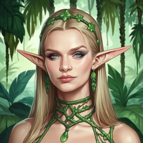 score_9, score_8_up, score_7_up, score_6_up,source_anime, anime 2d, closeup face of a beautiful elf queen,  dense green jungle in the background, joxskriver,  <lora:joskriver_ponyxl_aut_xl_1_wicap_merger_34_68_05_05-joxskriver:1>