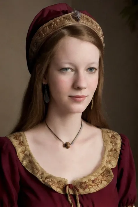 realistic, <lora:LoRA_MandiCollins_SD1.5_v0.2:0.7> An intricate full color portrait of MandiCollins, eyes directed to camera, (wearing a renaissance dress:1.3), sharp focus, natural lighting, subsurface scattering, f2, 35mm, 8K