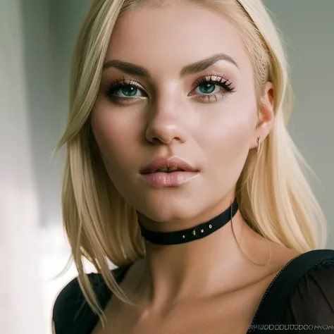 (Skin Texture, pores, natural,iPhone,RAW)), natural lighting, Highest Quality closeup Portrait photo of a pretty woman,black thin choker, clear lipgloss, Nikon Z9, realistic matte skin, blurry city in the background, 8K, symmetric, whole body, naked portrait, nude photography, shiny nipple