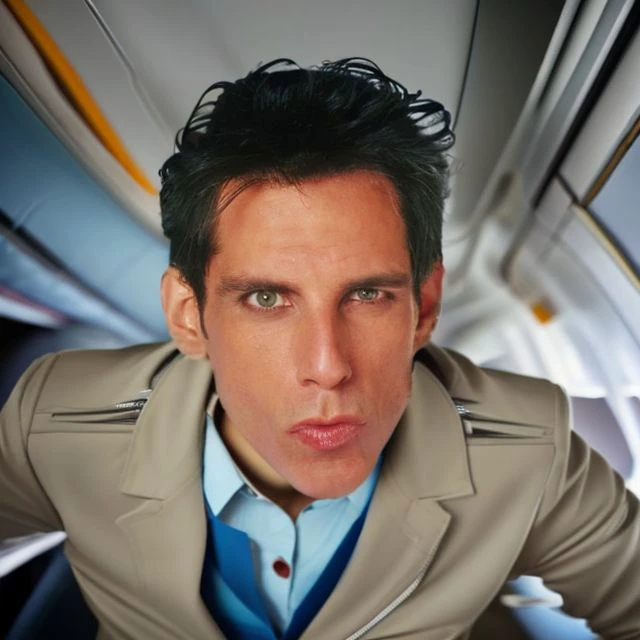 modeling on an airplane