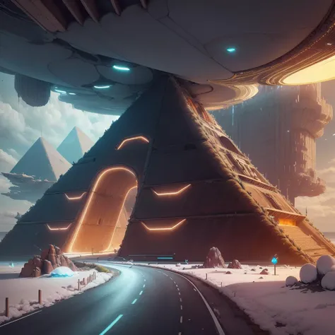 <lora:PlushTech-22:0.9>, plushtech ,scifi,soft velvet,
highway, ocean, plushtech pyramid \(structure\),