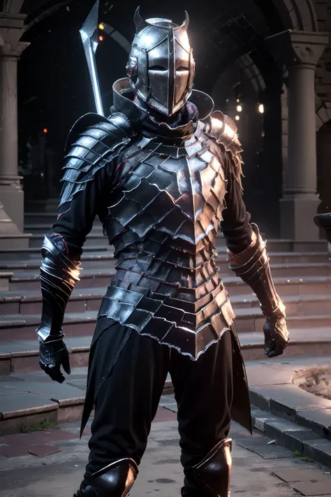 (masterpiece:1.4), (best quality:1.4),
1girl, adult, 21 years old, mature male,
armor, knight, (helmet:1.1), BREAK
a knight is standing tall and proud <lora:DS2-knight_v4_e2_custom [armor, knight] [helmet]