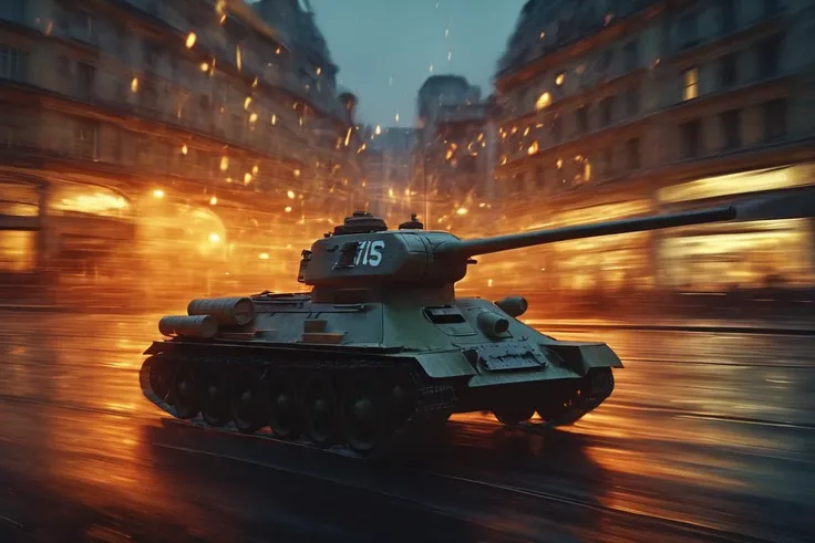 a cinematic scene with a t3485tnk tank driving full speed in the city in the spotlight of a helicopter, at night, many lights,
<lora:T3485_Tank_SDXL:1> <lora:Dont_Stop_Me_Now:0.8>