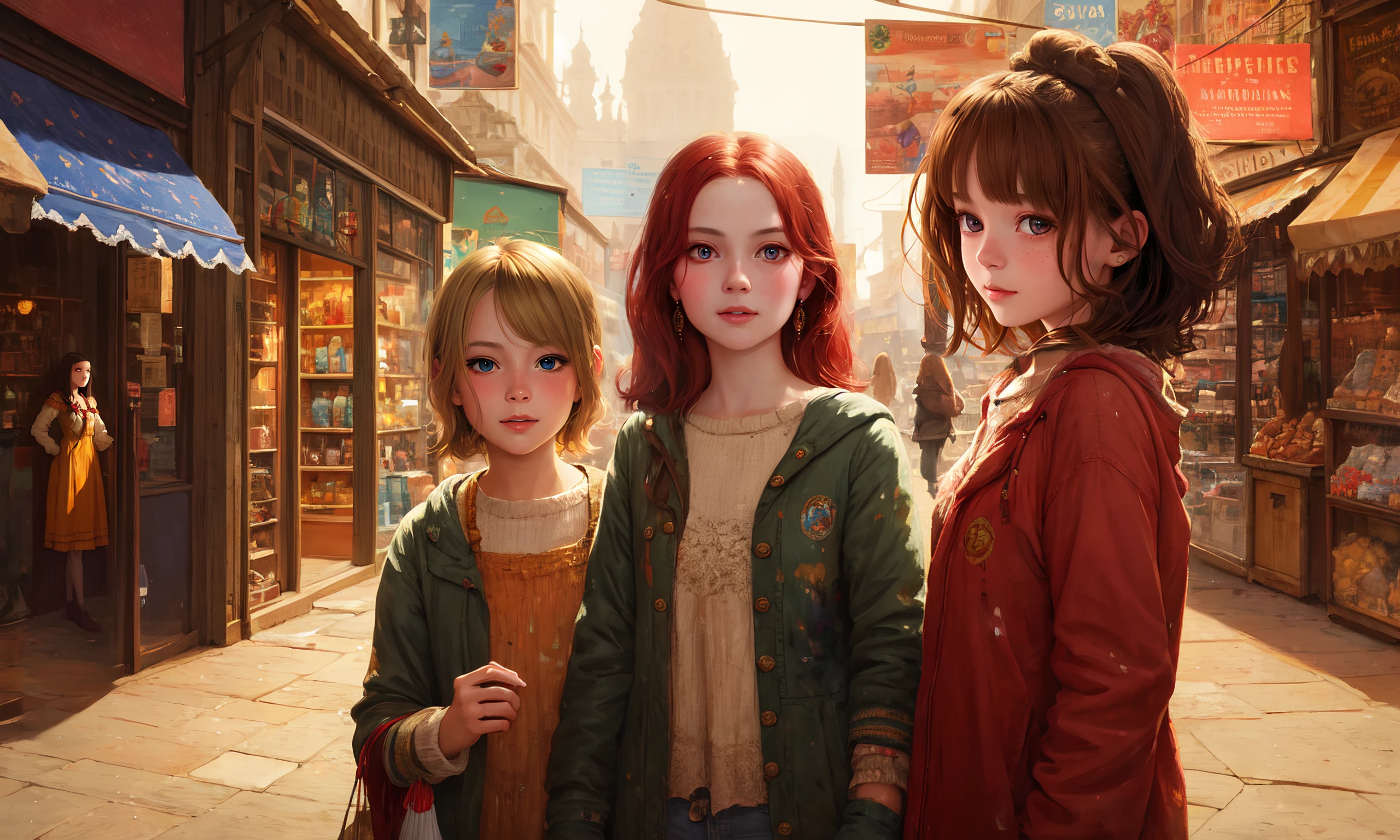 a realistic painting of a cute young woman standing, detailed face+eyes, whimsical, beautiful, dreamlike, (by Paul Lehr:0.8), (by Antonio J Manzanedo:1.1), (by Jeremy Lipking:0.7), highres, masterpiece, best quality, ultra-detailed unity 8k wallpaper, absurdres, random_mixed_face