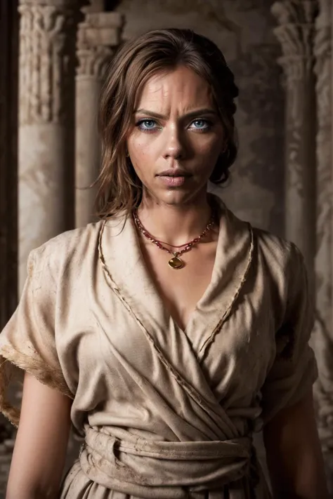 ((best quality)), ((masterpiece)) , ((detailed)), analog style, award winning photo, 1girl, boudoir, sharp focus, (dark:1.5), (RAW close up shot of a 27 year old scarlett:1.4), (Blonde hair:1.4), (Looking at viewer:1.5), scarlett as a Spartan queen in ((ANCIENT ROMAN EMPIRE)) standing in a sexual dominant pose, inside a dark ancient roman building, (wearing a loose dirty beige ancient roman traditional Toga with red accents:1.5), soft beautiful ultrarealistic face, perfect teeth, sharp jawline, straight teeth, soft tongue, blushing, toned body, beautiful detailed mouth with full soft lips, insanely detailed, natural small breasts, fully clothed, (highly detailed skin), oily skin, (Gold necklace:1.2), in the time of the ancient Roman Empire, raised eye brows, Confident facial expression, (dirty clothes:1.1), (((hot, warm, sexy, attractive, blush, blushing))), ((ancient rome, domina, spartacus)), (intense menacing eye contact, gorgeous eyes:1.5),
(sahara red:1.4), (dirty clothes:1.2), dirt on skin, rough skin, (oily skin:1.4), glistening skin, sexy, hot, warm, atmospheric warm lighting, dust particles in the background,
(rembrand lighting:1.1), high contrast, golden hour, sunset, (two tone lighting:1.5),
cinematic shot + dynamic composition, incredibly detailed, sharpen, details + intricate detail + f1.2 + 135mm + anamorphic + cinematography + bokeh + film grain + HDR10 + 8K UHD ((cinematic)), no watermark, absurdres, hdr, bloom, ((masterpiece)), cinematic sensual, Vivid colors, Simplified style, trending on ArtStation, trending on CGSociety, Intricate, Vibrant colors, Soft Shading, Simplistic Features, Sharp Angles, Playful, white balance, ((masterpiece)) <lora:epi_noiseoffset2:1.4>, <lora:Scarlett4:1>, scarlett, ((Masterpiece))
(sahara red:1.4), (dirty clothes:1.2), dirt on skin, rough skin, (oily skin:1.4), glistening skin, sexy, hot, warm, atmospheric warm lighting, dust particles in the background,
(rembrand lighting:1.1), high contrast, golden hour, sunset, (two tone lighting:1.5),
cinematic shot + dynamic composition, incredibly detailed, sharpen, details + intricate detail + f1.2 + 135mm + anamorphic + cinematography + bokeh + film grain + HDR10 + 8K UHD ((cinematic)), no watermark, absurdres, hdr, bloom, ((masterpiece)), cinematic sensual, Vivid colors, Simplified style, trending on ArtStation, trending on CGSociety, Intricate, Vibrant colors, Soft Shading, Simplistic Features, Sharp Angles, Playful, white balance, ((masterpiece)) <lora:epi_noiseoffset2:1.4>, <lora:Scarlett4:1>, scarlett, ((Masterpiece))