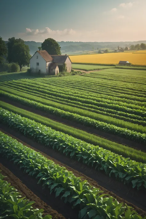 photograph, hyperrealism, cinematic color grading, fantasy, Agricultural Land<lora:EnvyBetterHiresFixXL01:0:hr=1>