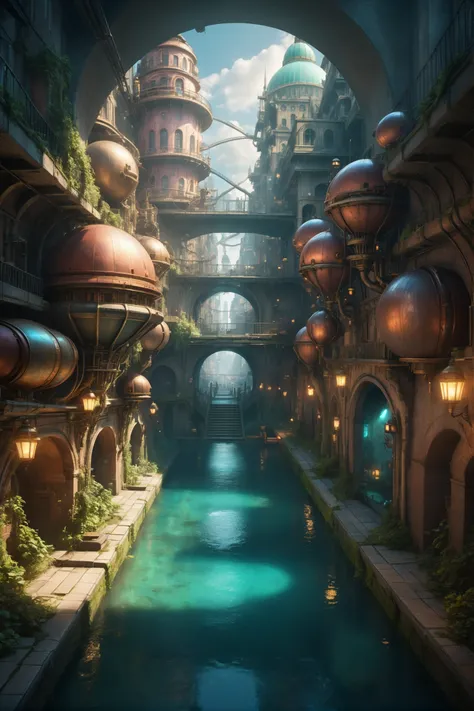 photograph, hyperrealism, cinematic color grading, steampunk, cheerful,wonderous fantasy subterranean city beyond the end of the multiverse<lora:EnvyBetterHiresFixXL01:0:hr=1>