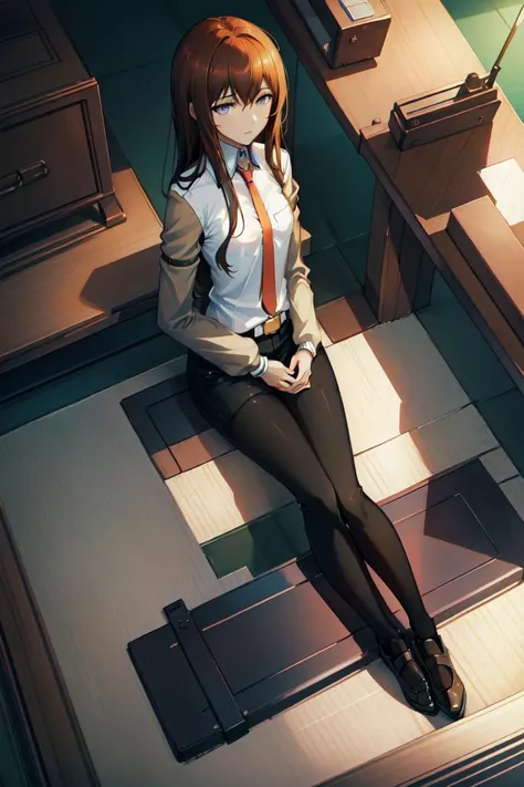 (masterpiece:1.2, best quality), (finely detailed beautiful eyes: 1.2), (extremely detailed CG unity 8k wallpaper, masterpiece, best quality, ultra-detailed, best shadow), (detailed background), (beautiful detailed face, beautiful detailed eyes), High contrast, (best illumination, an extremely delicate and beautiful),((colourful paint splashes on transparent background, dulux,)), dynamic angle,beautiful detailed glow,1girl,(solo:1.3),sitting,(sitting on the floor :1.3),(full body:1.0), (clock_background:1.1),(hands in pockets:1.2)Makise Kurisu, <lora:Makise Kurisu:0.55>