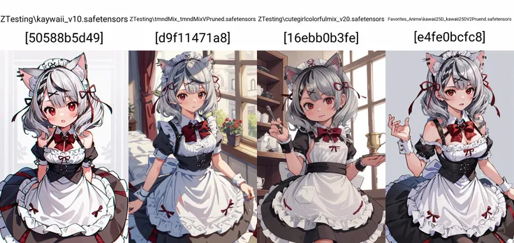(masterpiece, best quality), intricate details,
1girl, <lora:SakamataMaid:0.8> sakamata, cat ears, red eyes, silver hair, , maid, maid headdress, wrist cuffs, maid apron,