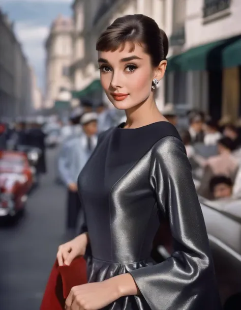 (masterpiece, best quality, hyper realistic, raw photo, ultra detailed, extremely detailed, intricately detailed), (photorealistic:1.4), (photography of Audrey Hepburn wearing a fashionable Bell sleeve swing dress, designed by Hubert de Givenchy), smile, fairy, pure, innocent, beauty, slender, super model, adr, <lora:adr_AudreyHepburn_SDXL-LoRA-prodigy-clip1-v01:0.9>, Breakfast at Tiffany's, Sabrina, (glide_fashion), <lora:Glide_fashion_sdxl:0.8>, depth of field, (full shot), film grain, zeiss lens, symmetrical, 8k resolution, octane render, extremely high-resolution details, fine texture, dynamic angle,