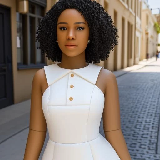 black woman white dress<lora:lego_70steps: -10>, 8k, 4k, in a street, headshot, detailed background, 8k, 4k