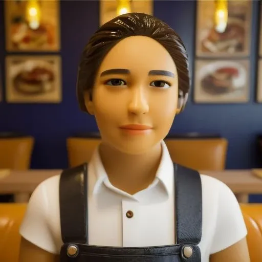 man <lora:lego_70steps:-10>, 8k, 4k, in a restaurant, headshot