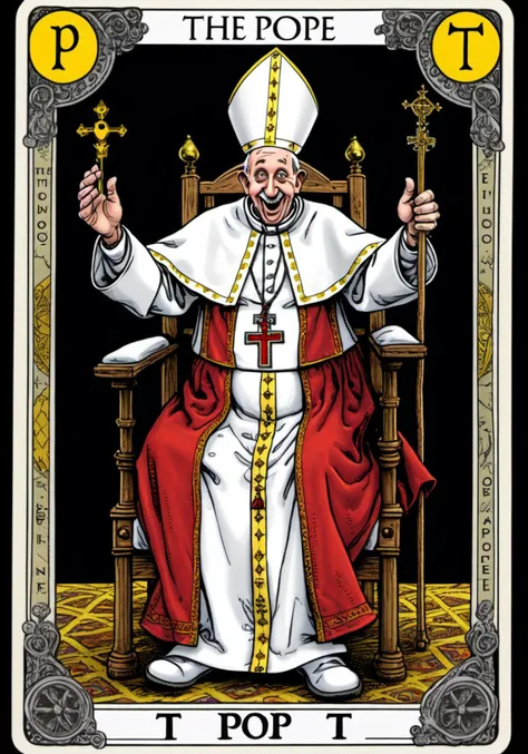 Goofy, tarot card "The pope", hyper-detailed