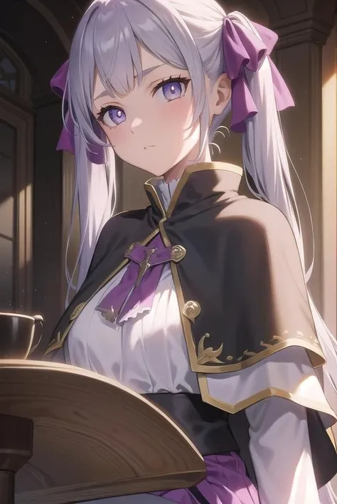 noellesilva, <lora:noellesilva-lora-nochekaiser:1>,
noelle silva, hair ribbon, long hair, (purple eyes:1.1), silver hair, twintails,
BREAK dress, white dress, capelet, skirt, purple skirt, (black capelet:1.5),
BREAK looking at viewer,
BREAK indoors,
BREAK <lora:GoodHands-vanilla:1>, (masterpiece:1.2), best quality, high resolution, unity 8k wallpaper, (illustration:0.8), (beautiful detailed eyes:1.6), extremely detailed face, perfect lighting, extremely detailed CG, (perfect hands, perfect anatomy),