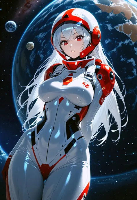 score_9, score_8_up, score_7_up, score_6_up, score_5_up, score_4_up, rating_questionable, rating_explicit, nsfw, artdecostyle /BREAK/ petite body, girl 18 years old, (pointy ears:0.8), long hair, (white hair), red garnet colored eyes, big fake breasts, up body, helmet ,space suit, /BREAK/ dramatic angle, unique perspective, unique angle, epiCRealism, hyper detailed, ultra detailed, hight resolution textures, masterpiece, best quality, 32K UHD, space_space, artdeco_v4,