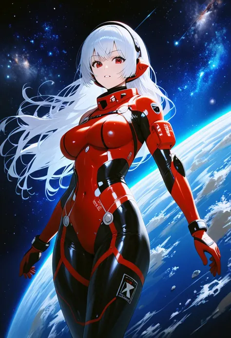 score_9, score_8_up, score_7_up, score_6_up, score_5_up, score_4_up, rating_questionable, rating_explicit, nsfw, /BREAK/ petite body, girl 18 years old, (pointy ears:0.8), long hair, (white hair), red garnet colored eyes, big fake breasts, up body, helmet ,space suit, /BREAK/ dramatic angle, unique perspective, unique angle, epiCRealism, hyper detailed, ultra detailed, hight resolution textures, masterpiece, best quality, 32K UHD, space_space,