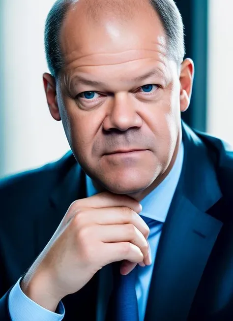 (masterpiece, best quality, awards winner) close up portrait Olaf Scholz German Chancellor wearing a black official suit, epic character composition, by ilya kuvshinov, alessio albi, nina masic, sharp focus, natural lighting, subsurface scattering, f2, 35mm, film grain,
<lora:olaf:1>