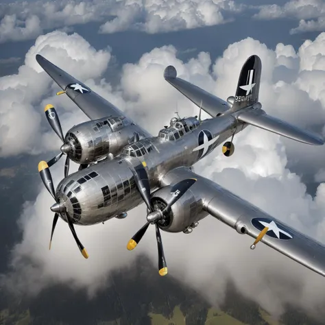 a professional photograph of a (Boeing B-29 Superfortress), four-engined propeller-driven heavy bomber, Boeing, high-altitude, best quality, masterpiece, perfect composition, <lyco:CHV3CPlane6Merge:1.0>