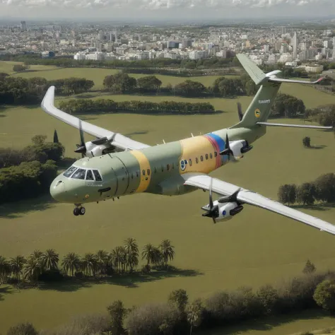 a professional photograph of a (CASA C-295) medium tactical transport aircraft, beautifully symmetrical, profile shot, viewed in profile from far away, <lyco:CHV3CPlane6Merge:1.0>