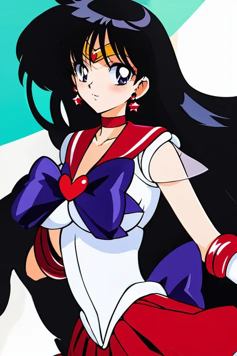 (masterpiece, best quality), 1girl,   <lora:HinoReiV8:1> hino_rei, White_leotard_Red_sailor_collar_Red_miniskirt_White_gloves_Red_High_heels_Red_choker_Purple_bowtie_Red_back_bow_Circlet_Red_brooch_Short_sleeves, White_leotard_Red_sailor_collar_Red_miniskirt_White_gloves_Red_high_heels_Star_choker_Purple_bowtie_Red_back_bow_Circlet_Heart_brooch_See-through_sleeves, HinoRei_School_uniform_Red_bowtie_Serafuku,