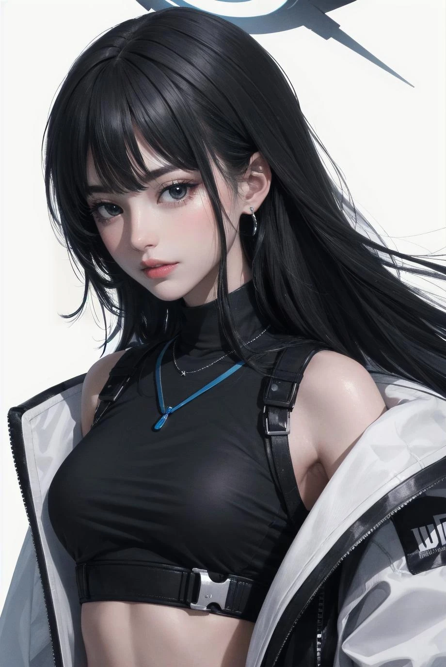 (8k), sharp focus, highres, 1girl, upper body, saoridef, (high quality:1.2), (high detail:1.2), (masterpiece:1.2), (extremely detailed:1.2) <lora:bluearchivefull1:0.8>